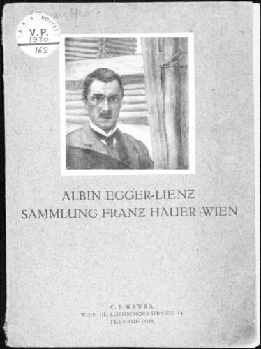 Albin Egger-Lienz, Sammlung Franz Hauer, Wien [...] : [vente du 15 mars 1920]