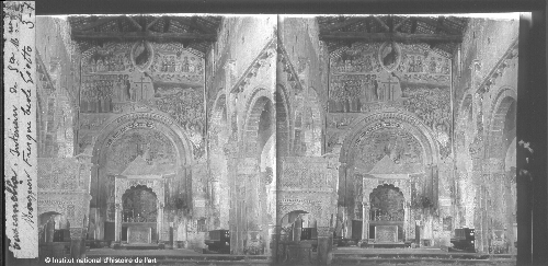 Toscanella. Intérieur de Santa Maria Maggiore. Fresque école Giotto