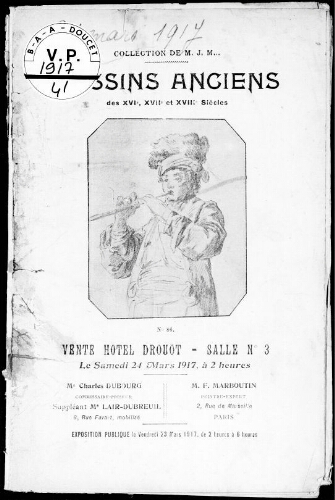 Catalogue des dessins anciens […] : [vente du 24 mars 1917]