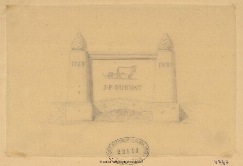 [Monument funéraire à] J.P. Durvat (1763-1831)