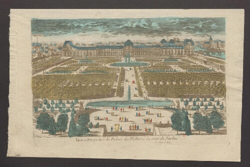 Vue et perspective du Palais des Tuileries du côté du jardin