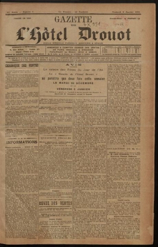 Gazette de l'Hôtel Drouot. 49 : 1931