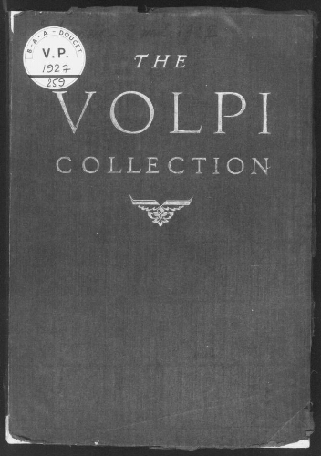 Volpi collection : [vente du 31 mars au 2 avril 1927]
