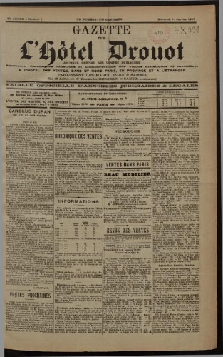 Gazette de l'Hôtel Drouot. 37 : 1919