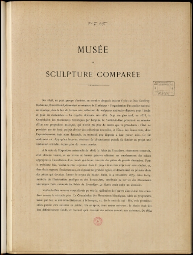 Album du Musée de sculpture comparée. Tome 1