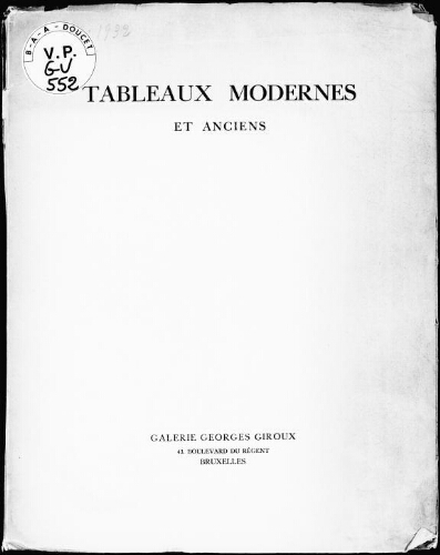 Tableaux modernes et anciens : [vente du 23 mai 1932]