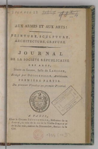 Journal de la Société républicaine des arts : peinture, sculpture, architecture, gravure