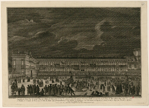 Amphithéâtre érigé dans la grande Place de Saint Marc de Venise pour le soir du 24 Janvier 1782, du Côté des Procuraties vieilles [...]