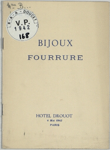 Bijoux, fourrure : [vente du 4 mai 1942]