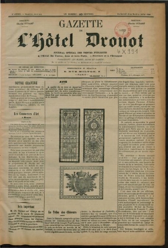 Gazette de l'Hôtel Drouot. 16 : 1896