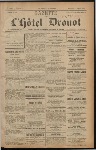 Gazette de l'Hôtel Drouot. 59 : 1941