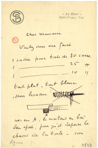 Lettre de Paul Signac