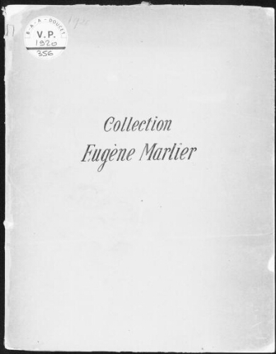 Collection Eugène Marlier : [vente du 15 mai 1920]