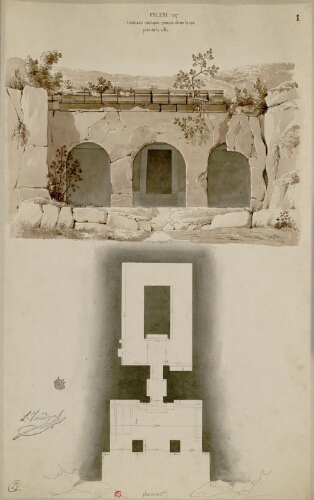 Faleri 1827, Tombeau antique creusé dans le roc près de la ville
