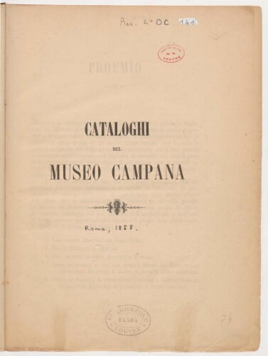 Cataloghi del Museo Campana