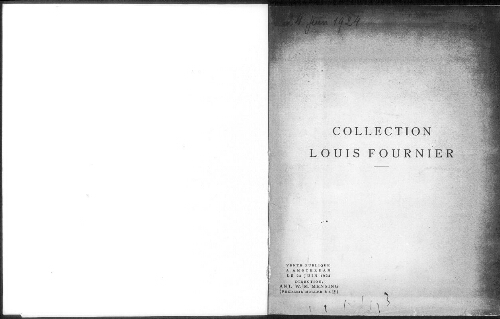 Collection Louis Fournier : [vente du 24 juin 1924]