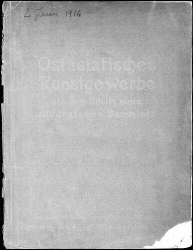 Ostasiatisches Kunstgewerbe aus süddeutschem Privatbesitz […] : [vente du 4 au 6 juin 1914]