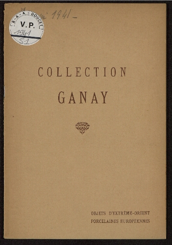 Collection Ganay [...] : [vente du 7 mai 1941]