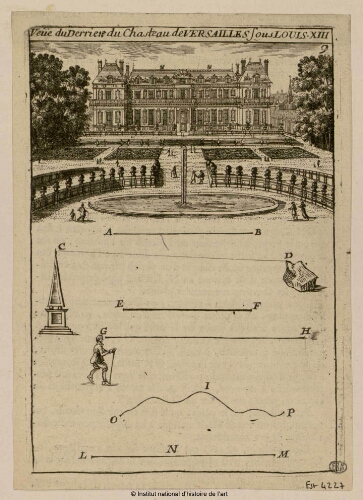 Veüe du derrière du Chasteau de Versailles sous Louis XIII