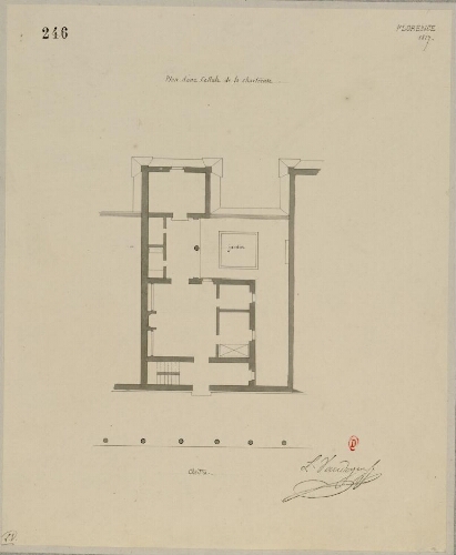 Florence 1827, plan d'une cellule de la chartreuse