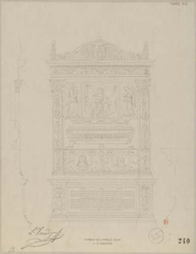 Rome 1829, tombeau de la famille Bonsi à St Grégoire