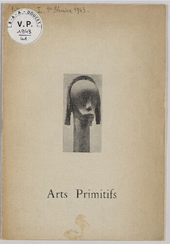 Arts primitifs : [vente du 1er février 1943]