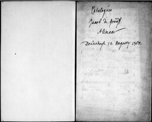 Catalogus van een Overheerlyk en Uytmuntend Kabinet van Schilderyen [...] : [vente du 13 août 1750]