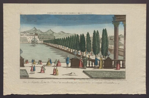 Vue du superbe jardin du Palais Pite nouvellement fait par l'archiduc de Léopold d'Autriche