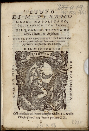 Libro di M. Pyrrho Ligori napolitano, delle antichità di Roma [...]