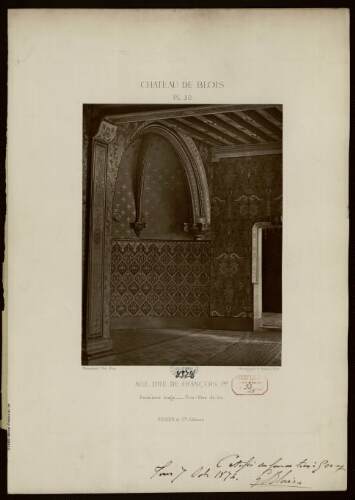 Château de Blois, Pl.50 : Aile dite de François Ier, deuxième étage, Prie Dieu du roi