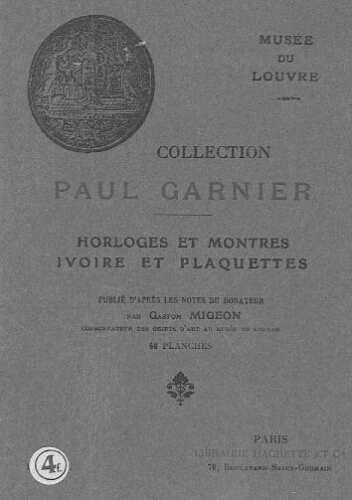 Catalogue de la collection Paul Garnier