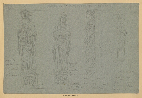 Salerne, Tombeau de Marguerite de Durazzo [: statues]