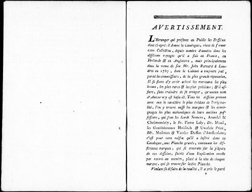 Catalogue d’un excellent et précieux cabinet de dessins : [vente du 3 février 1789]