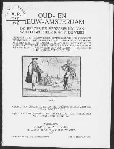 Oud- en nieuw-Amsterdam [...] : [vente du 15 au 22 décembre 1925]