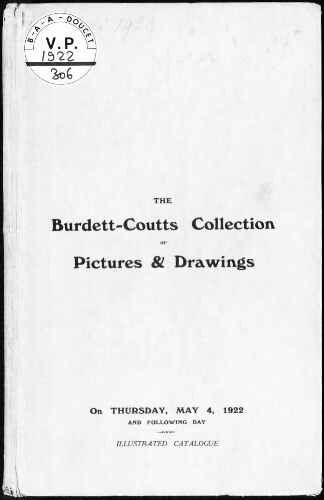 The Burdett-Coutts collection of pictures and drawings : [vente des 4 et 5 mai 1922]