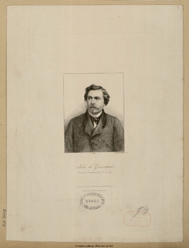 Jules de Goncourt, né à Paris, 16 décembre 1830, mort le 20 juin 1870