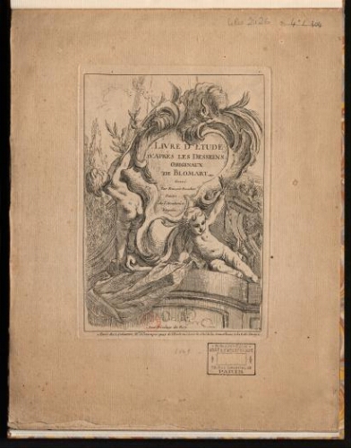 Livre d'études d'après les dessins originaux de Bloemaert gravé par François Boucher, peintre de l'Académie royale