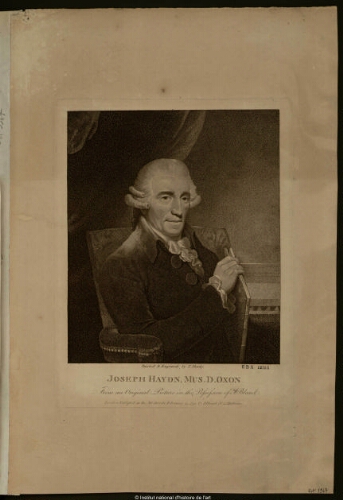 Joseph Haydn, Mus. D. Oxon, from an original picture in the possession of J. Bland