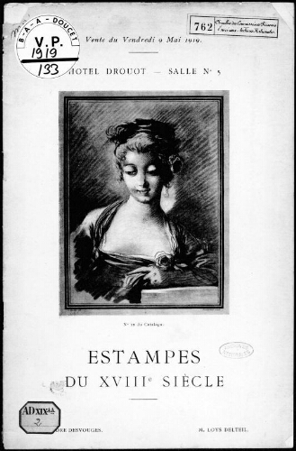 Catalogue d'estampes du XVIIIe siècle [...] : [vente du 9 mai 1919]
