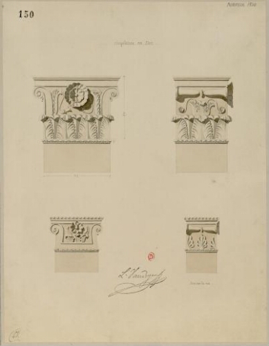 Pompeia 1830, chapiteaux en stuc