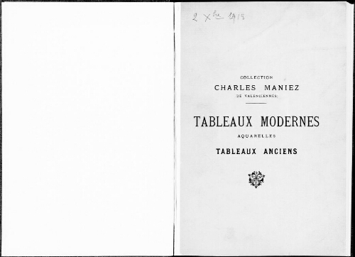 Catalogue des tableaux modernes […] : [vente du 2 décembre 1918]