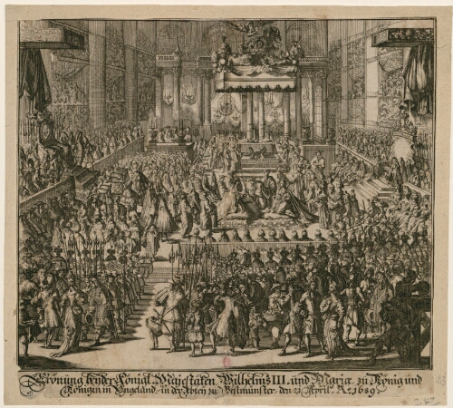 Krönung bender Königl. Majestäten Wilhelms III, und Mariae zu König und Königin in Engeland in der Abten zu Westmünster, den 21 April A° 1689