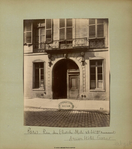 Paris, Rue du Cherche-Midi n°44, Ancien Hôtel Garat
