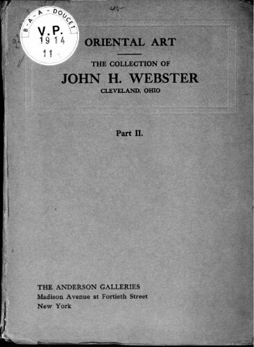 John H. Webster collection part II [...] : [vente du 22 au 24 janvier 1914]