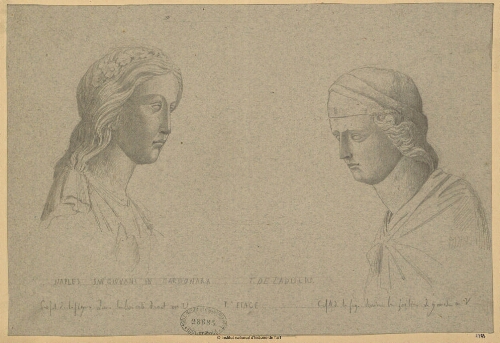 Naples, San Giovanni in Carbonara, Tombeau de Ladislas [: profils de deux figures]