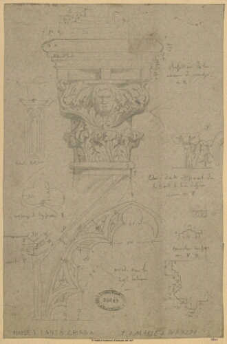 Naples, Santa Chiara, Tombeau de Marie de Durazzo : chapiteau [et détail]