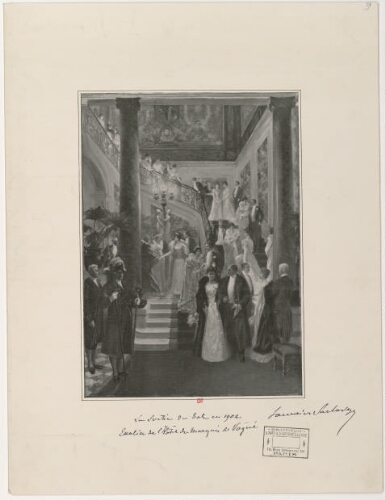 La Sortie du bal en 1902, Escalier de l'Hôtel du Marquis de Vogué