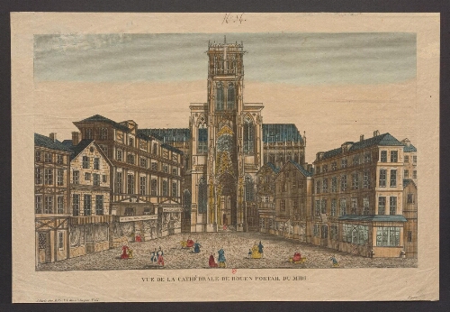 Vue de la cathédrale de Rouen portail du midi
