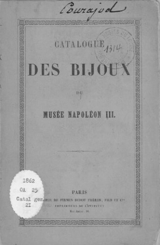 Catalogue des bijoux du Musée Napoléon III