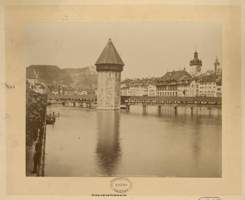 Lucerne. Le Pont des Moulins et la Tour de l'Eau